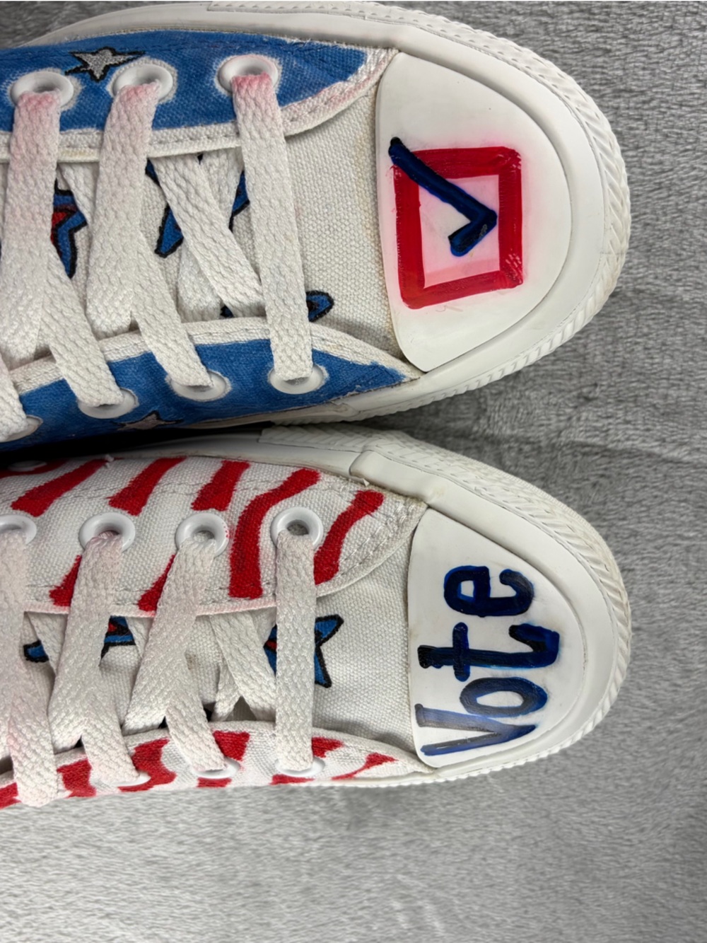 Unisex Handpainted Custom Patriotic themed Converse sneakers Women’s 8 Mens 6 - Picture 4 of 10